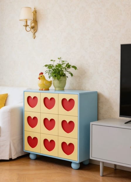 ตู้เก็บของ 9 ลิ้นชัก MY DOLLS HOUSE SWEETHEART 90 CM. สีฟ้า-เหลือง_2
